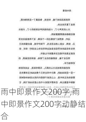 雨中即景作文200字,雨中即景作文200字动静结合