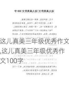 这儿真美三年级优秀作文,这儿真美三年级优秀作文100字