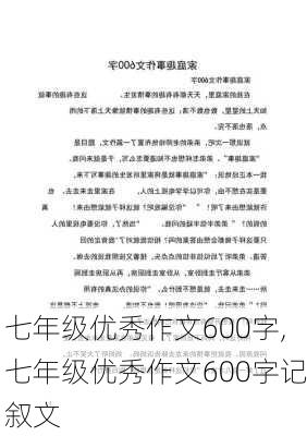 七年级优秀作文600字,七年级优秀作文600字记叙文