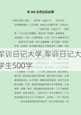 军训日记大学,军训日记大学生500字