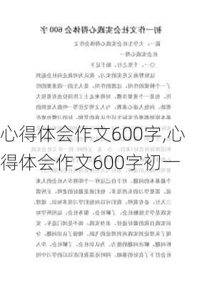 心得体会作文600字,心得体会作文600字初一