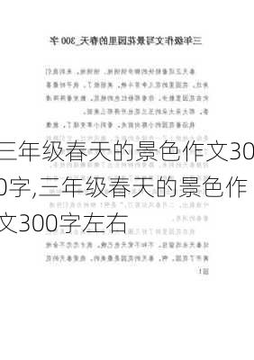 三年级春天的景色作文300字,三年级春天的景色作文300字左右