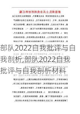 部队2022自我批评与自我剖析,部队2022自我批评与自我剖析材料