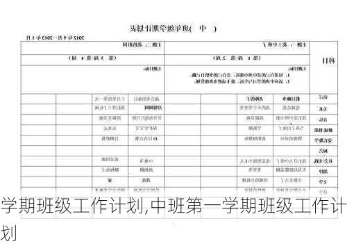 学期班级工作计划,中班第一学期班级工作计划