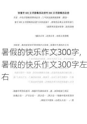 暑假的快乐作文300字,暑假的快乐作文300字左右