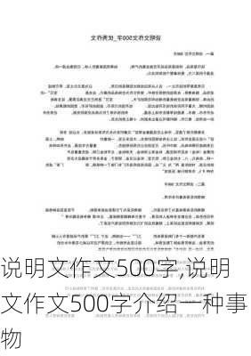 说明文作文500字,说明文作文500字介绍一种事物