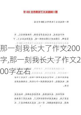 那一刻我长大了作文200字,那一刻我长大了作文200字左右