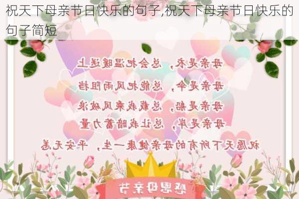 祝天下母亲节日快乐的句子,祝天下母亲节日快乐的句子简短