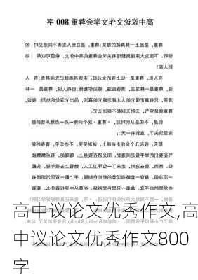 高中议论文优秀作文,高中议论文优秀作文800字