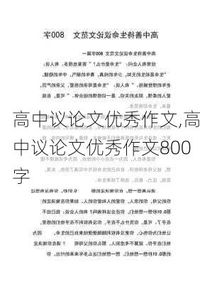 高中议论文优秀作文,高中议论文优秀作文800字