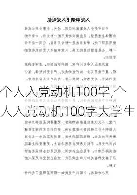 个人入党动机100字,个人入党动机100字大学生