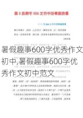 暑假趣事600字优秀作文初中,暑假趣事600字优秀作文初中范文