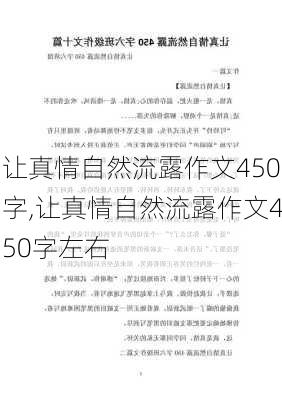 让真情自然流露作文450字,让真情自然流露作文450字左右