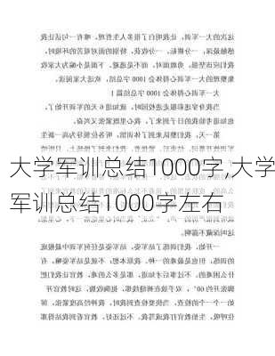 大学军训总结1000字,大学军训总结1000字左右