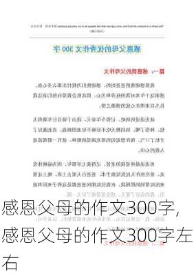 感恩父母的作文300字,感恩父母的作文300字左右