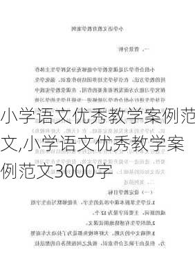 小学语文优秀教学案例范文,小学语文优秀教学案例范文3000字