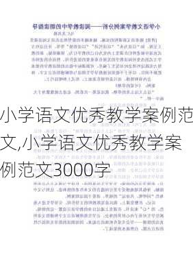 小学语文优秀教学案例范文,小学语文优秀教学案例范文3000字