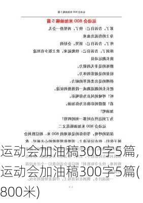 运动会加油稿300字5篇,运动会加油稿300字5篇(800米)