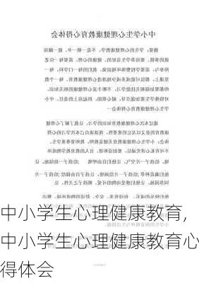 中小学生心理健康教育,中小学生心理健康教育心得体会