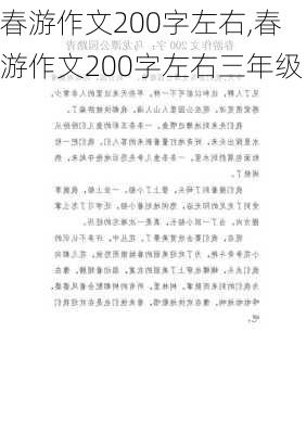 春游作文200字左右,春游作文200字左右三年级