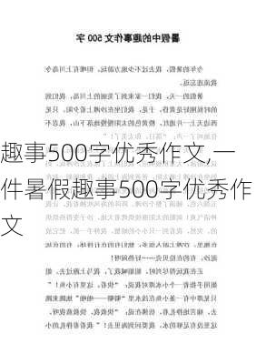 趣事500字优秀作文,一件暑假趣事500字优秀作文