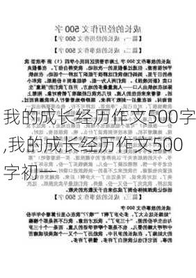 我的成长经历作文500字,我的成长经历作文500字初一