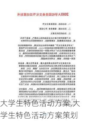 大学生特色活动方案,大学生特色活动方案策划