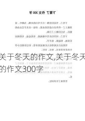 关于冬天的作文,关于冬天的作文300字