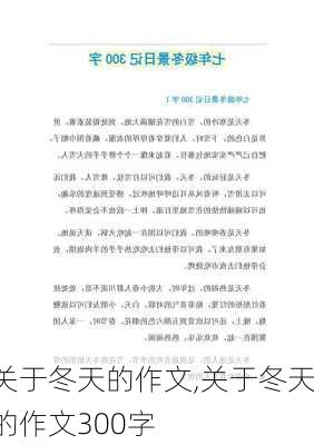 关于冬天的作文,关于冬天的作文300字