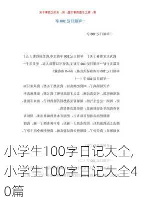 小学生100字日记大全,小学生100字日记大全40篇