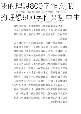 我的理想800字作文,我的理想800字作文初中生