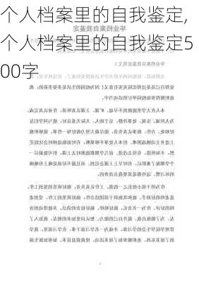 个人档案里的自我鉴定,个人档案里的自我鉴定500字