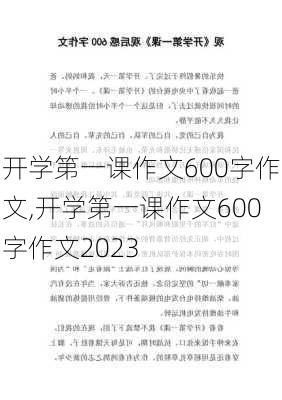 开学第一课作文600字作文,开学第一课作文600字作文2023