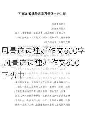 风景这边独好作文600字,风景这边独好作文600字初中