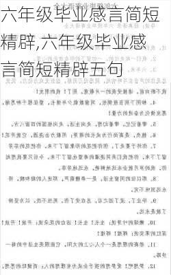 六年级毕业感言简短精辟,六年级毕业感言简短精辟五句