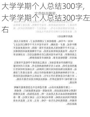 大学学期个人总结300字,大学学期个人总结300字左右