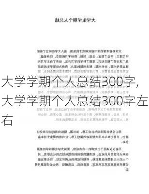 大学学期个人总结300字,大学学期个人总结300字左右