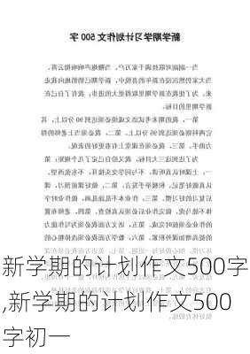 新学期的计划作文500字,新学期的计划作文500字初一