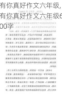 有你真好作文六年级,有你真好作文六年级600字