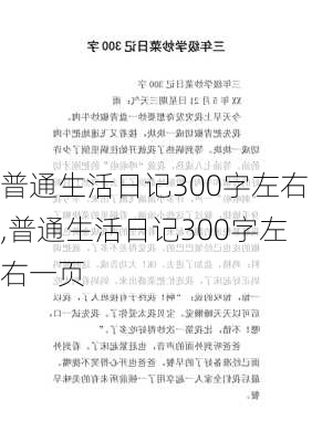 普通生活日记300字左右,普通生活日记300字左右一页