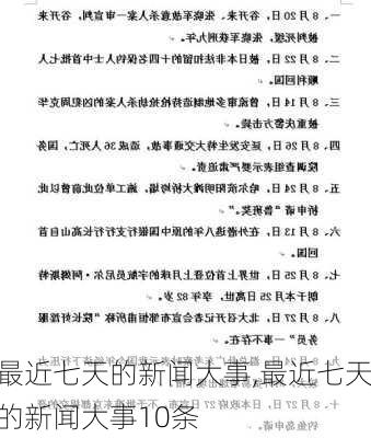 最近七天的新闻大事,最近七天的新闻大事10条