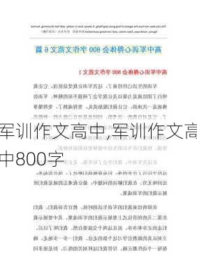 军训作文高中,军训作文高中800字