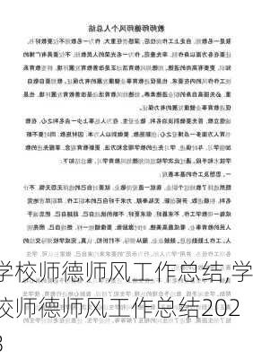 学校师德师风工作总结,学校师德师风工作总结2023