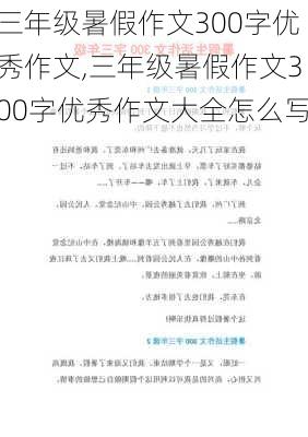 三年级暑假作文300字优秀作文,三年级暑假作文300字优秀作文大全怎么写