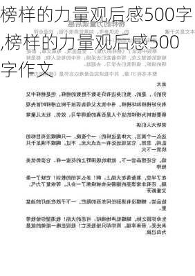 榜样的力量观后感500字,榜样的力量观后感500字作文