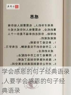 学会感恩的句子经典语录,人要学会感恩的句子经典语录