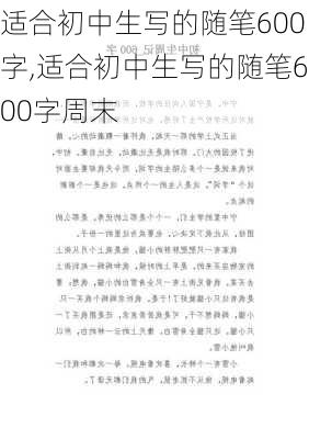 适合初中生写的随笔600字,适合初中生写的随笔600字周末