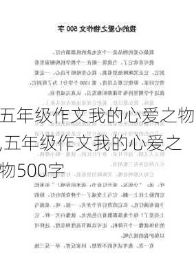 五年级作文我的心爱之物,五年级作文我的心爱之物500字