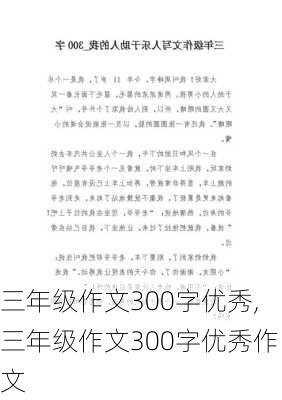 三年级作文300字优秀,三年级作文300字优秀作文