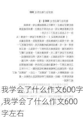 我学会了什么作文600字,我学会了什么作文600字左右